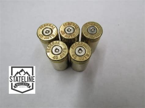 45 Acp Federal Once Fired Brass Stateline Bullets