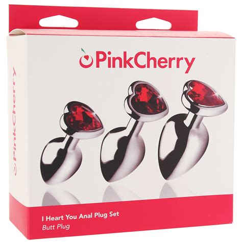 pinkcherry i love you butt red heart anal plug set shop pinkcherry products at pinkcherry