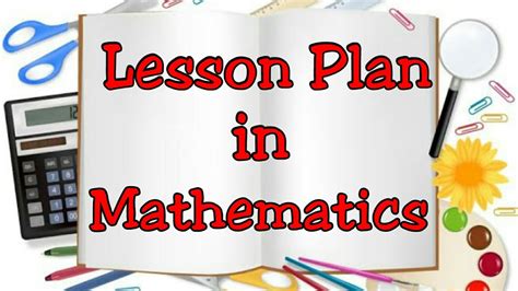 Lesson Plan In Mathematics Youtube