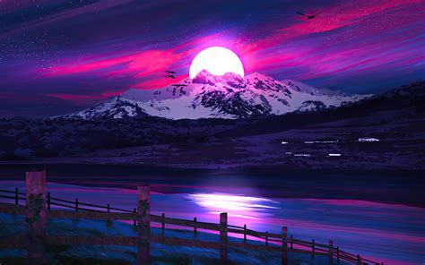 2560x1600 Mountains Sunrise Nepal Illustration 2560x1600 Resolution