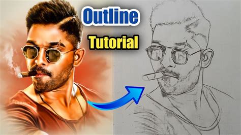 How To Draw Allu Arjun Step By Step Easy Outline Tutorial For