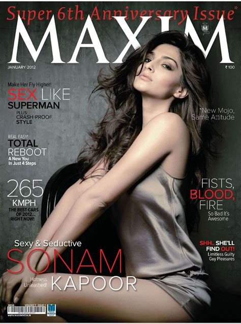 Wow Celeb Wow Sonam Kapoor Photoshoot For Maxim Magazine India January 2012