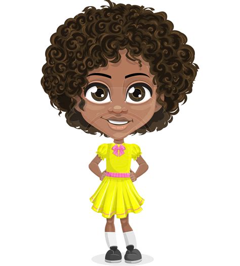 Curly African American Girl Character Animator Puppet Graphicmama