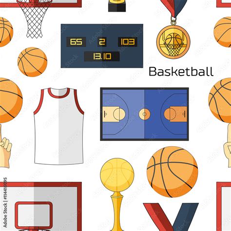 Vettoriale Stock Basketball Icons Pattern Adobe Stock