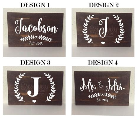 Product titlesanfanil mr & mrs home decor wall sticker decal bedr. Personalized Last Name Established Wood Sign Last Name ...