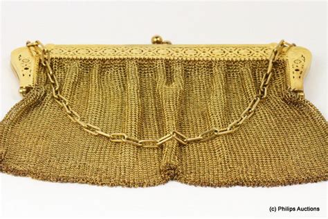 18ct Gold Ladies Purse Handbag With Intricate Handle Design Handbags