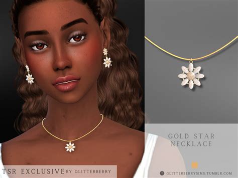 The Sims Resource Flower Gold Necklace