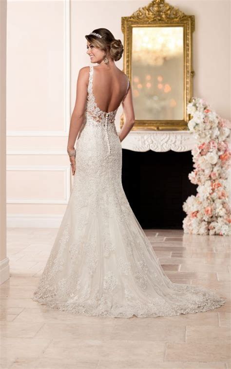 6238 Fit And Flare Wedding Dress With Embroidered Lace By Stella York