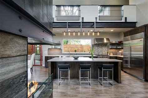 #kitchen #interior design #industrial kitchen #architecture. Modern, Industrial Chef-Style Kitchen With Professional ...