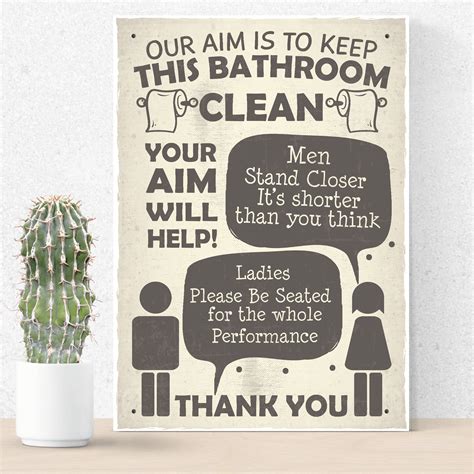 Funny Bathroom Signs Toilet Door Wall Plaques Men Ladies