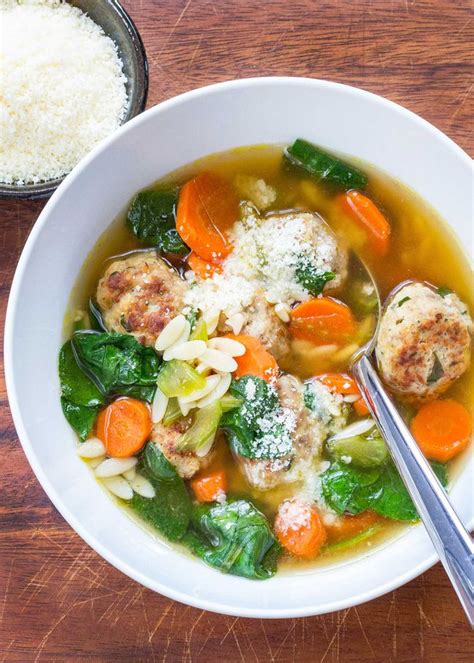 Turkey Meatball Soup With Spinach And Orzo Recipe