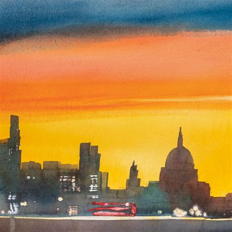 London Cityscape Watercolour Painting By Paul Kenton