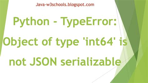 Python TypeError Object Of Type Int64 Is Not JSON Serializable