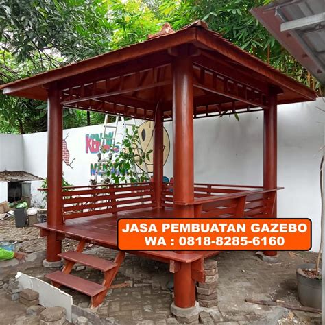 Gazebo Kayu Kelapa 3x4 Tiang Bubut Gazebokayu Id Jual Gazebo Kayu