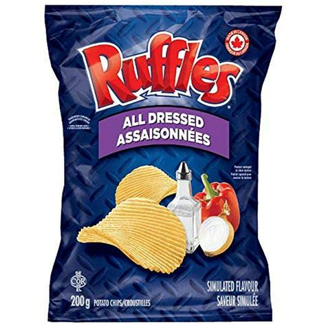 Lays Ruffles All Dressed Chips Large Bag 200 Gram Imported From