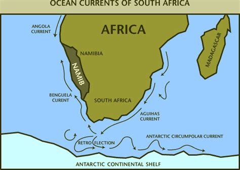 A Map Showing Ocean Currents In Southern Africa Southern Africa