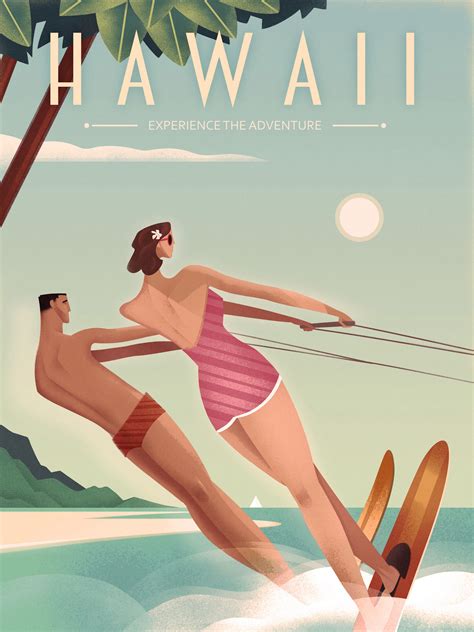 hawaii art hawaii travel poster vintage travel poster etsy