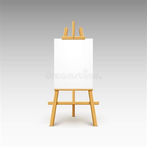 Wooden Easel Canvas Board Isolated Stand Blank Empty Vector Easel