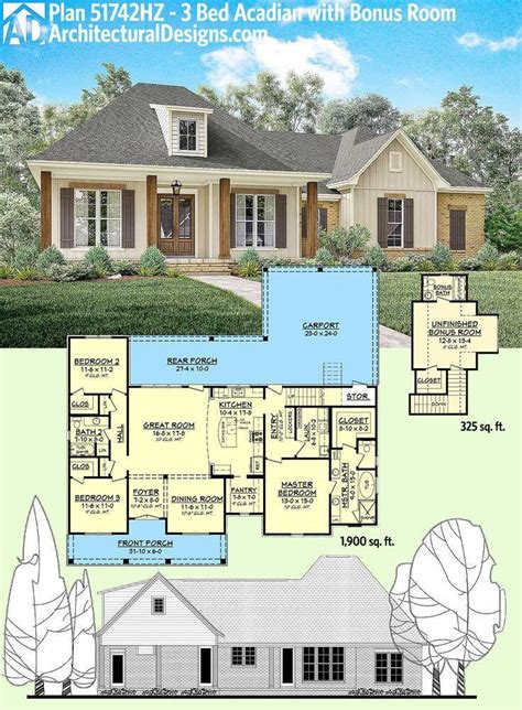 Architectural Designs Acadian House Plan 51742hz Gives You 1900 Square