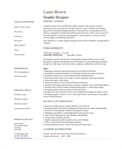 A graphic designer resume should have substance as well as style so you get noticed for the best graphic designer jobs. FREE 7+ Sample Graphic Design Resume Templates in PDF