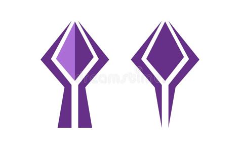 Purple Symbol Icons Isolated On White Background Stock Vector