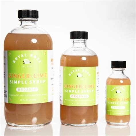 Ginger Lime Organic Simple Syrup Royal Rose Syrups