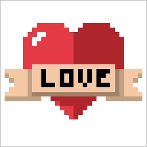 Drapeau anglais coeur pixel art facile youtube dessin. Coeur Love en pixel art