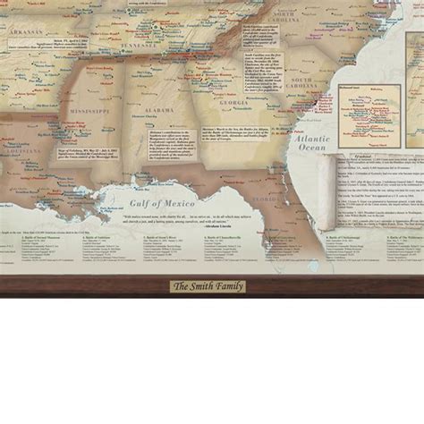 The Personalized Civil War Battlefields Map Hammacher Schlemmer