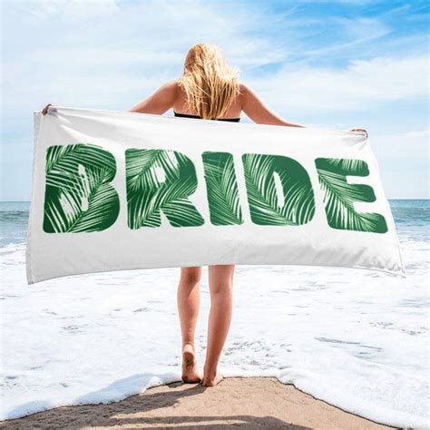 Bride Beach Towel Palm Tree Beach Towel Beach Theme Etsy Beach