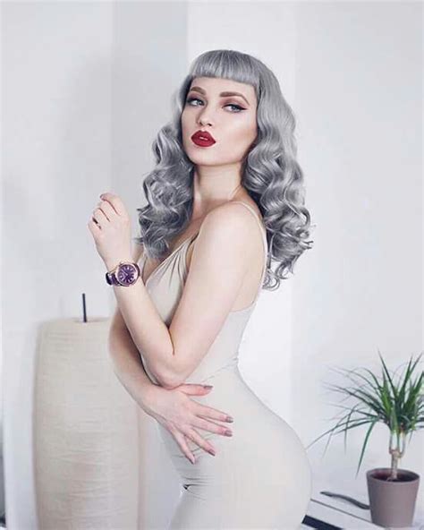 Faux bangs vintage pinup hair tutorial updated. Bangs. Silver hair. | Silver hair, Bettie bangs hairstyles ...