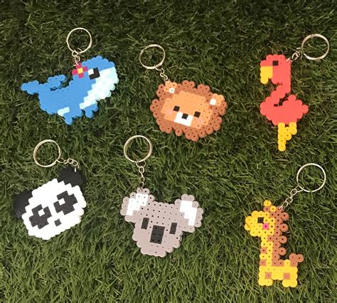 Handmade Animal Perler Pixel Art Keychains Etsy