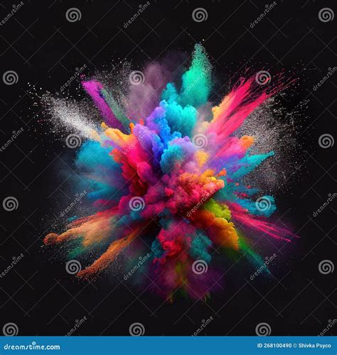 Explosions Color Powder Dust Paints Colorful Clouds Or Explosions Ink