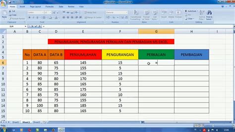 Cara Penjumlahan Pengurangan Perkalian Dan Pembagian Pada Microsoft Excel