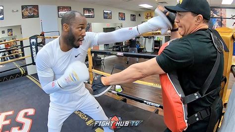 Cuban Style Yordenis Ugas Working Boxing Fundamentals On The Mitts