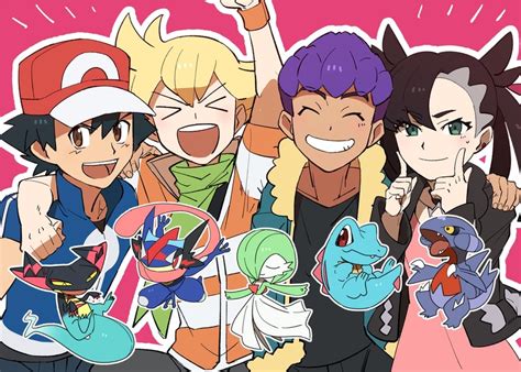 Marnie Ash Ketchum Gardevoir Hop Barry And 5 More Pokemon And 5 More Drawn By Moriopoke