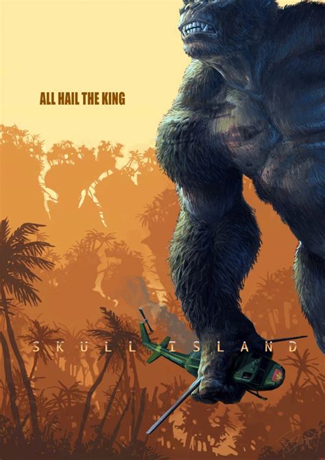 Kong Skull Island Illustrated Poster Jaros428 Posterspy
