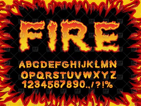 Fire Font Vector At Collection Of Fire Font Vector