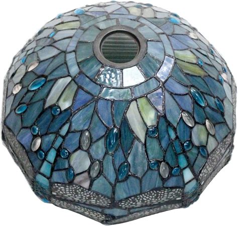 Tiffany Lamp Shade Replacement 12 Inch Sea Blue Stained Glass Dragonfly