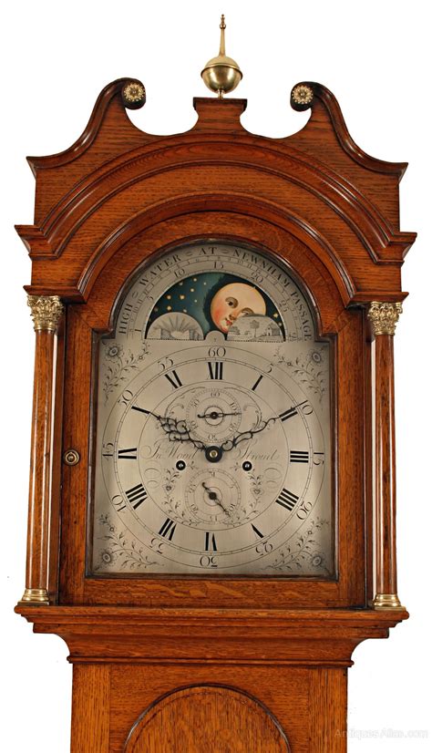 Antiques Atlas Oak Longcase Clock By Wood Of Stroud And Moonphase