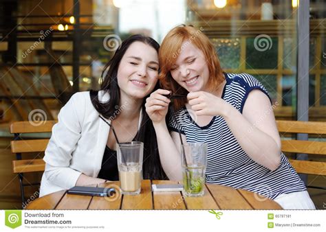 Two Young Woman Having Fun Stock Image Image Of Chatter 65797181