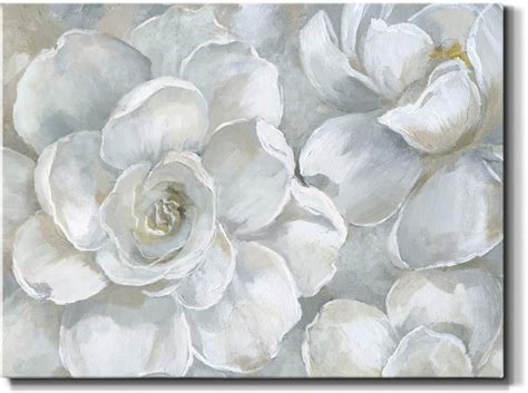 Amazon Com Renditions Gallery Gardenia Wall Art White Floral Artwork Beautiful Tropical