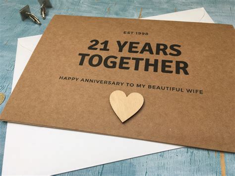 Personalised Custom 21st Anniversary Card 21 Years Together Etsy