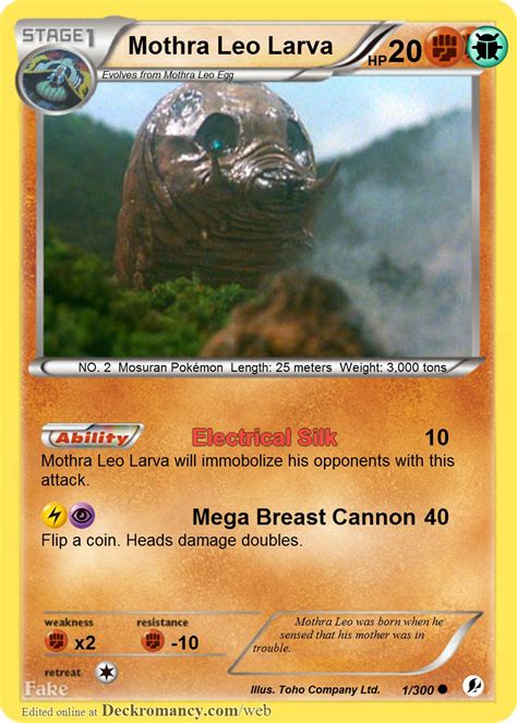 Payment we only accept paypal payments. Image - Mothra Leo Larva Pokemon Card (Redone).jpg ...