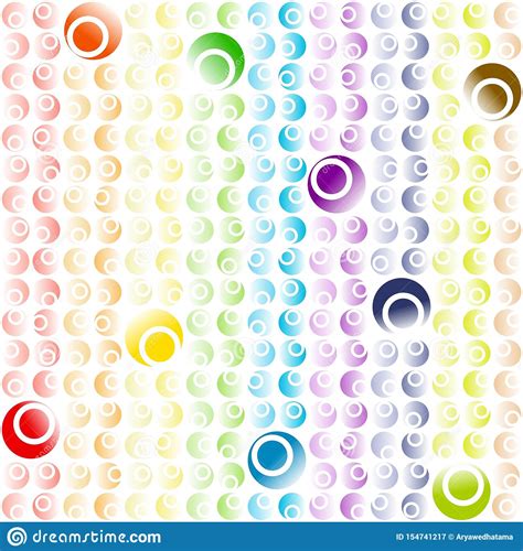 Rainbow Circle Pattern Wallpaper With Lines Stock Illustration