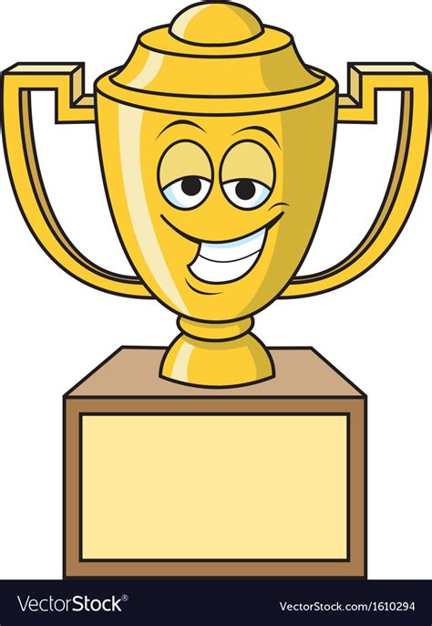 Cartoon Smiling Trophy Royalty Free Vector Image