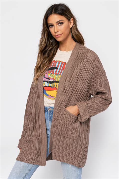 tobi sweaters cardigans womens a little closer taupe oversized cardigan taupe ⋆ theipodteacher