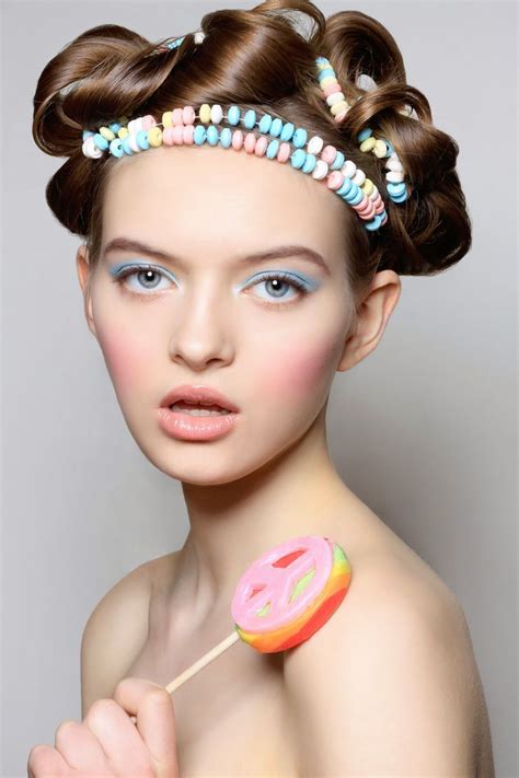 candy sweet candy inspired sugary shoot candy hair candy makeup