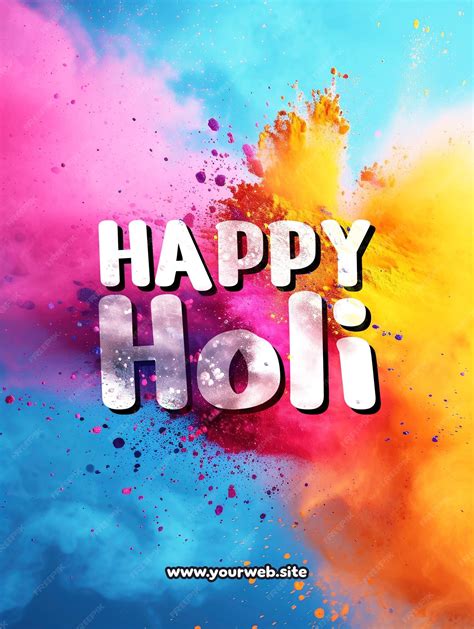 Premium Psd Happy Holi Poster Template With Colorful Background