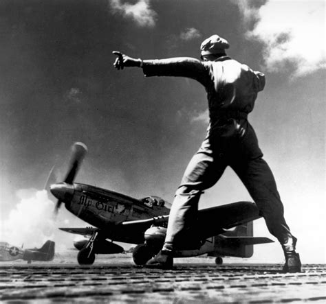 A P 51d Mustang Fighter Named My Girl Takes Off From Iwo Jima 1945