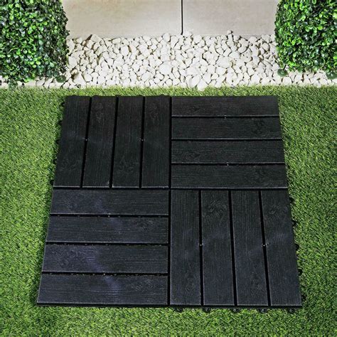 Pack Of 4 Plastic Garden Non Slip Path Walkway Patio Tiles Decking Grid
